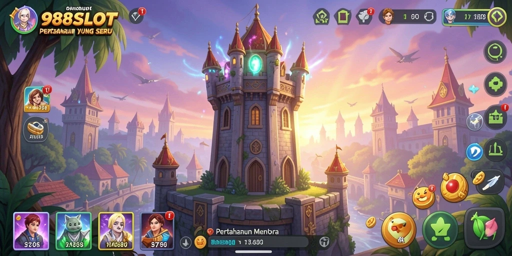 Tampilan gameplay Tower Defense yang menarik di 988SLOT.