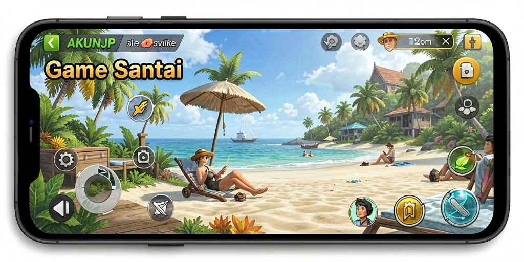 Tampilan gameplay seru di AKUNJP dengan karakter lucu dan grafis cerah.