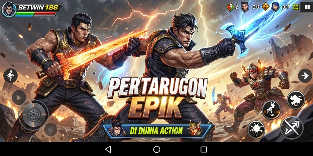 Screenshot menunjukkan aksi pertarungan seru dalam BETWIN188.