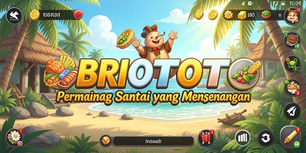 Tampilan gameplay menarik dari BRIOTOTO dengan karakter yang ceria.