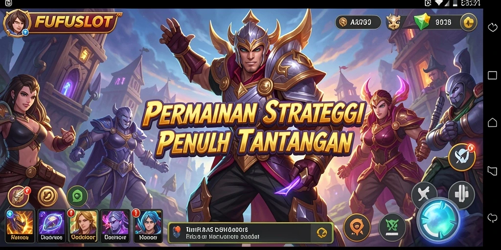 Screenshot gameplay FUFUSLOT menampilkan pertempuran strategis yang intens.