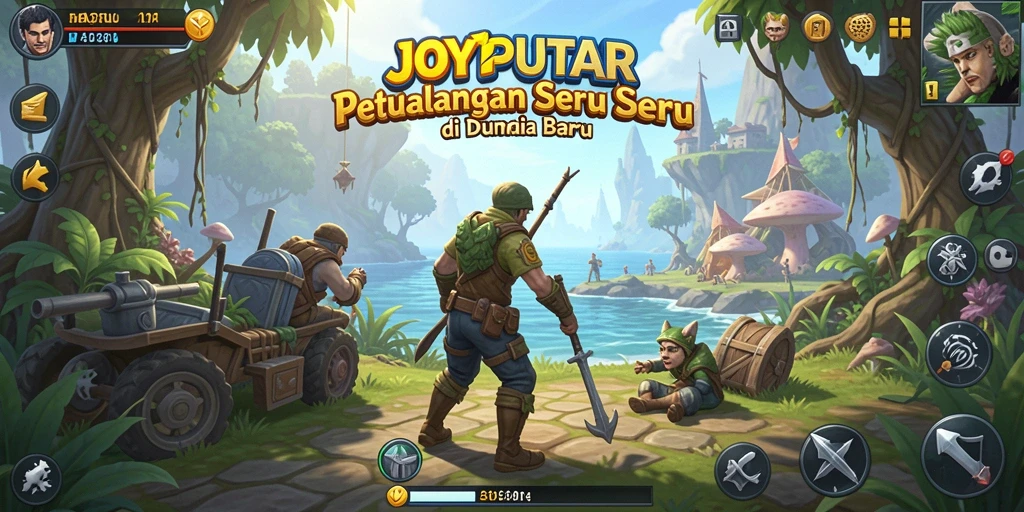 Tangkapan layar gameplay JOYPUTAR menunjukkan aksi seru di dunia petualangan.