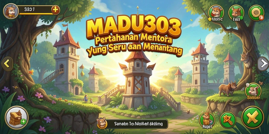 Tampilan gameplay MADU303 yang mendebarkan dalam Tower Defense.