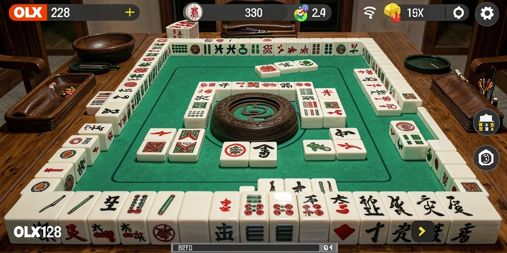 Tampilan gameplay Mahjong yang seru dan menantang di OLX128.