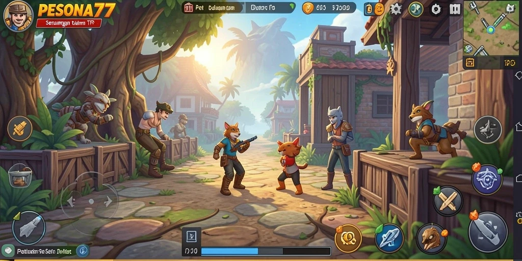Tampilan screenshot PESONA77 menampilkan aksi intens dalam mode TPS.