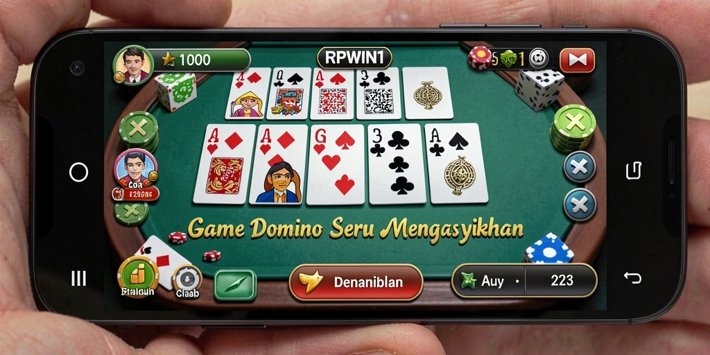 Tampilan gameplay domino yang seru dan penuh strategi.