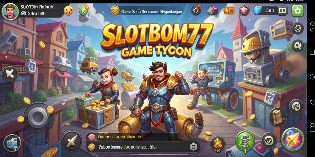 Tampilan gameplay yang seru dalam SLOTBOM77, penuh dengan strategi industri.