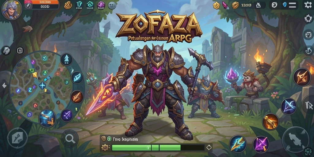 Tampilan gameplay mendebarkan dalam dunia petualangan ARPG ZOFAZA.